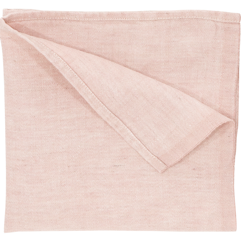 Dobbeltlags rosa tøyserviett i 100% vasket miljøvennlig lin. Produsert i Finland. 47x47cm